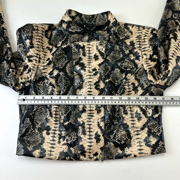 Marciano Guess snakeskin crop jacket Womens Zoe Biker faux leather fits Small - Picture 6 of 13